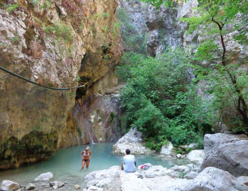 Nidri Waterfalls. Rent a car, Hire a scooter, automatic motorbikes, at Nidri port, Meganisi, Captain Aristidis ferry boat rent a car.